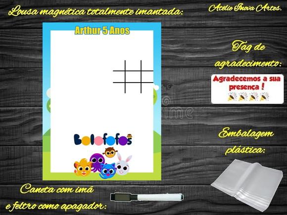 Lousa Magnética + Jogo da Velha Bolofofos com Embalagem