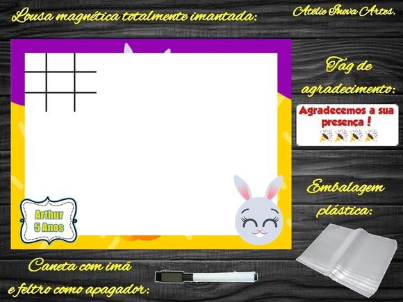 Lousa Magnética + Jogo da Velha Bolofofos com Embalagem