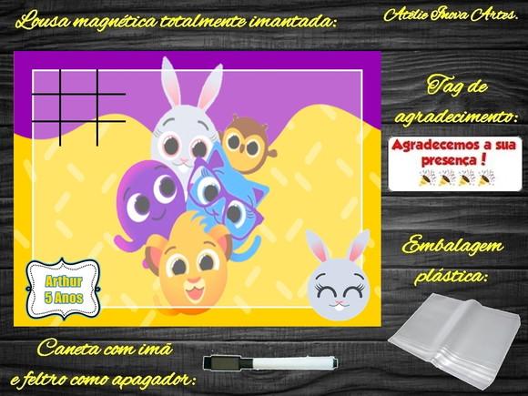 Lousa Magnética + Jogo da Velha Bolofofos com Embalagem