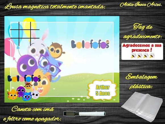 Lousa Magnética + Jogo da Velha Bolofofos com Embalagem