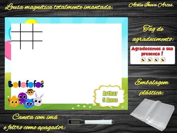 Lousa Magnética + Jogo da Velha Bolofofos com Embalagem