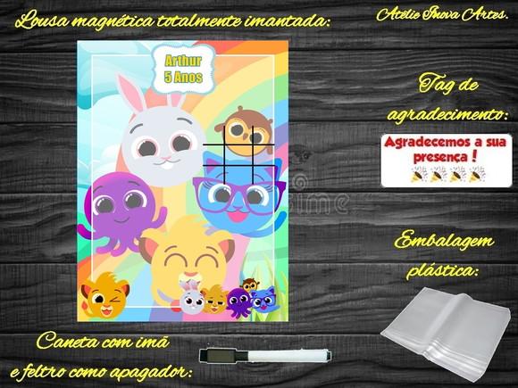 Lousa Magnética + Jogo da Velha Bolofofos com Embalagem