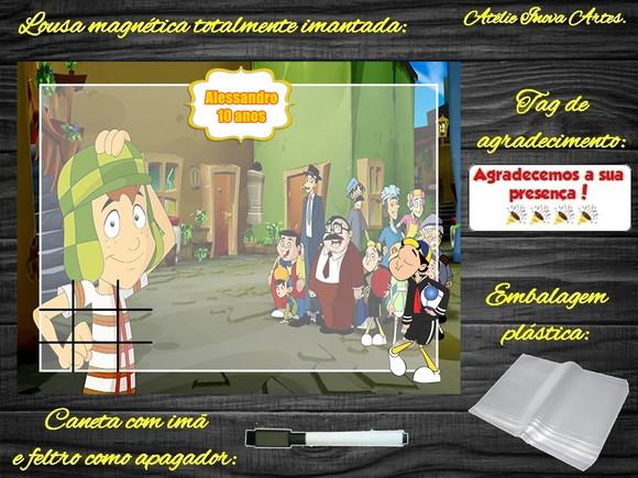Lousa Magnética + Jogo da Velha Chaves com Embalagem