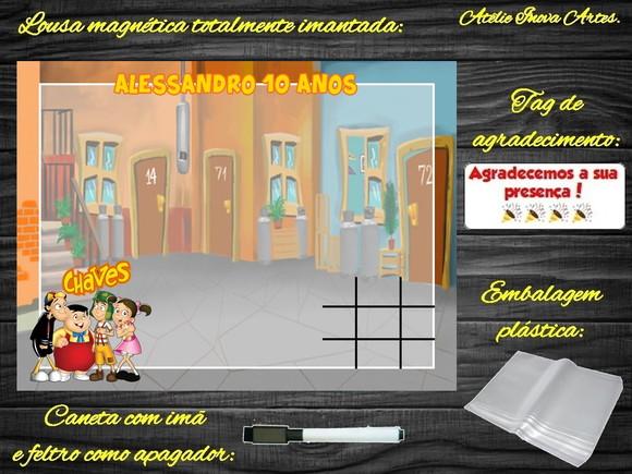 Lousa Magnética + Jogo da Velha Chaves com Embalagem