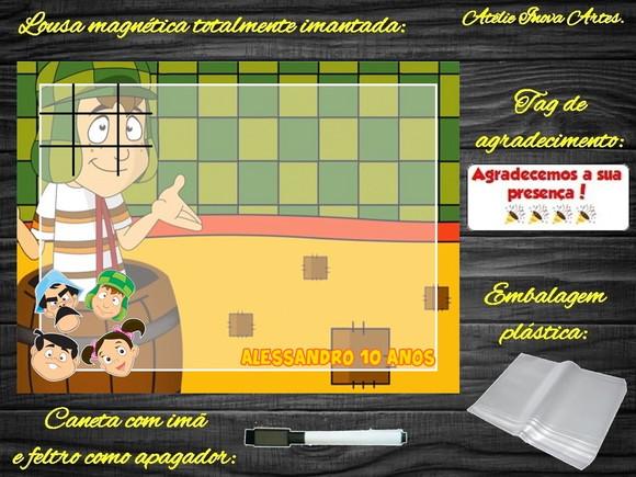 Lousa Magnética + Jogo da Velha Chaves com Embalagem