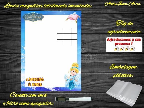Lousa Magnética + Jogo da Velha Cinderela com Embalagem