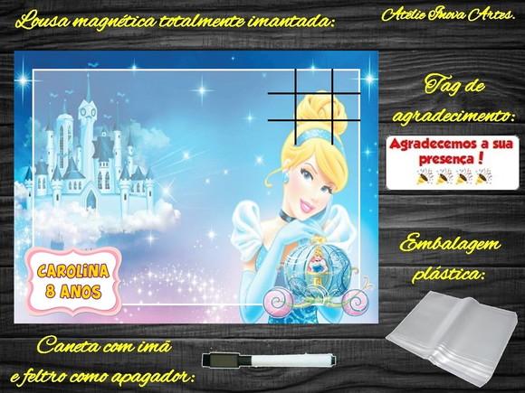 Lousa Magnética + Jogo da Velha Cinderela com Embalagem