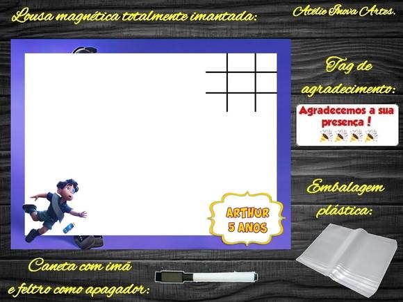 Lousa Magnética + Jogo da Velha Elio com Embalagem