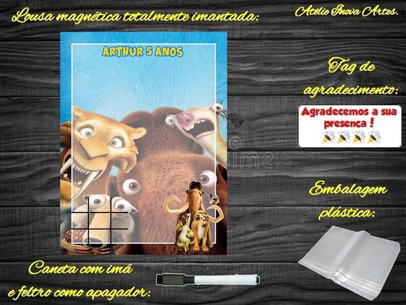 Lousa Magnética + Jogo da Velha Era do Gelo com Embalagem