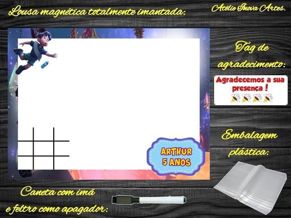 Lousa Magnética + Jogo da Velha Elio com Embalagem