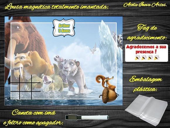 Lousa Magnética + Jogo da Velha Era do Gelo com Embalagem