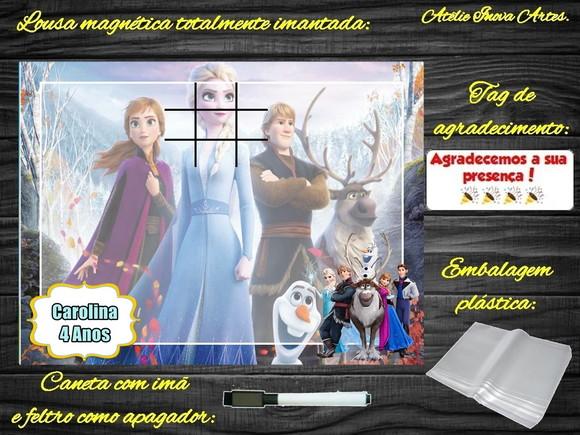 Lousa Magnética + Jogo da Velha Frozen com Embalagem