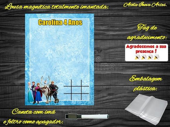 Lousa Magnética + Jogo da Velha Frozen com Embalagem