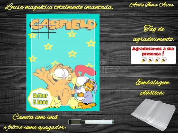 Lousa Magnética + Jogo da Velha Garfield com Embalagem