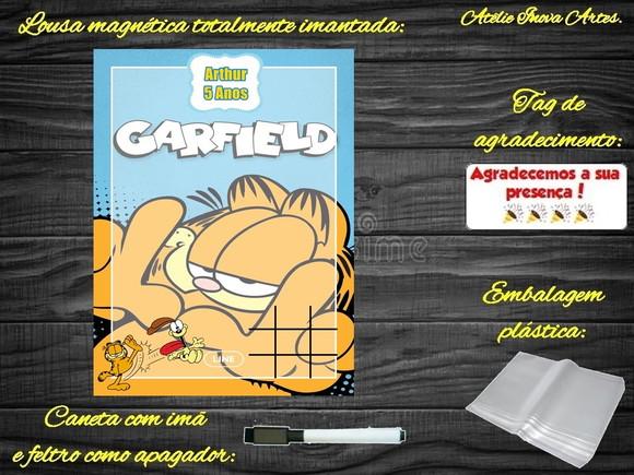 Lousa Magnética + Jogo da Velha Garfield com Embalagem