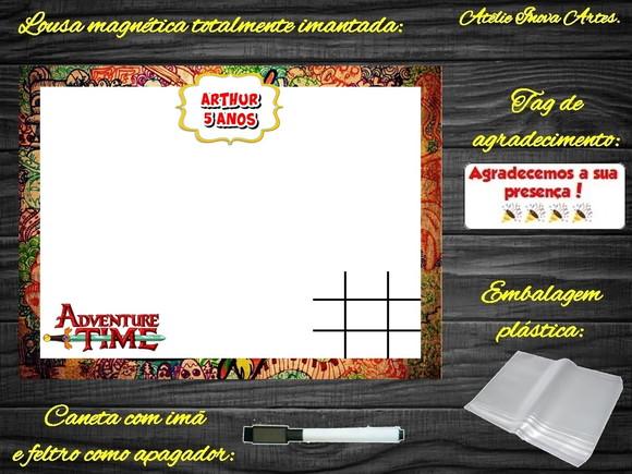 Lousa Magnética + Jogo da Velha Hora da Aventura c Embalagem
