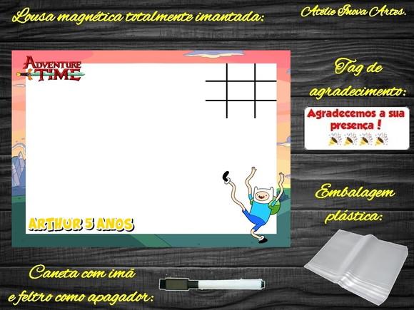 Lousa Magnética + Jogo da Velha Hora da Aventura c Embalagem
