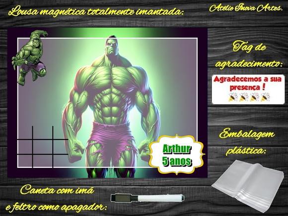 Lousa Magnética + Jogo da Velha Hulk com Embalagem