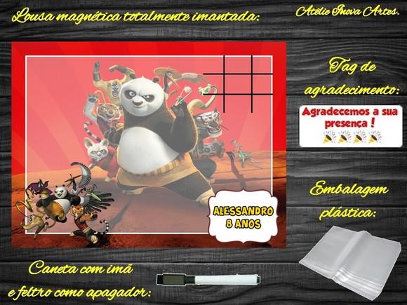 Lousa Magnética + Jogo da Velha Kung Fu Panda com Embalagem