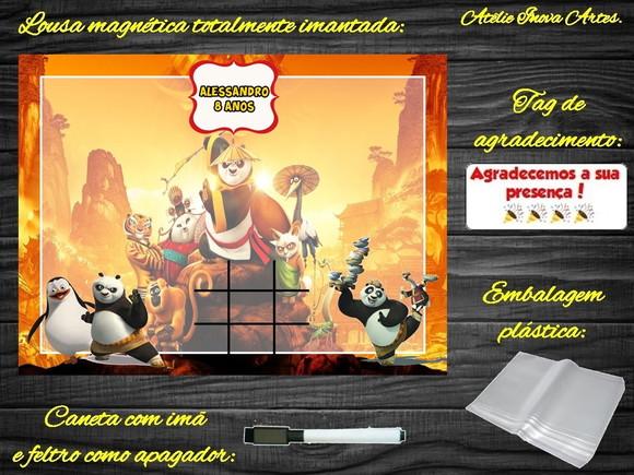 Lousa Magnética + Jogo da Velha Kung Fu Panda com Embalagem