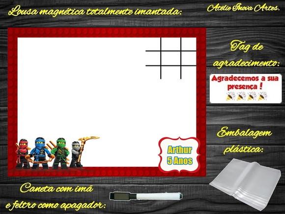 Lousa Magnética + Jogo da Velha Lego com Embalagem