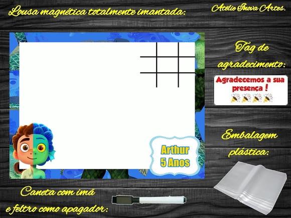 Lousa Magnética + Jogo da Velha Luca com Embalagem