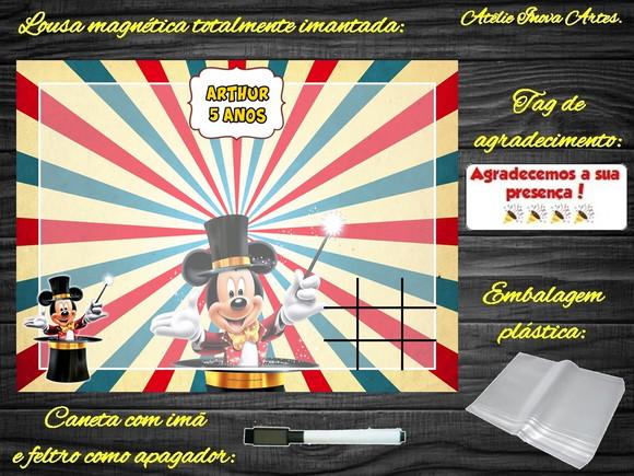 Lousa Magnética + Jogo da Velha Mickey Circo com Embalagem