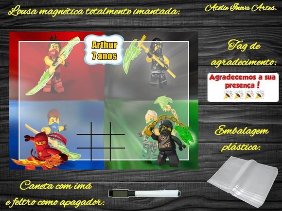 Lousa Magnética + Jogo da Velha Ninjago com Embalagem