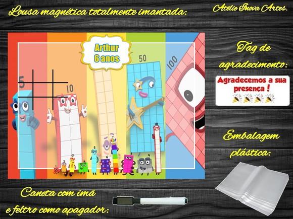 Lousa Magnética + Jogo da Velha Number Blocks com Embalagem