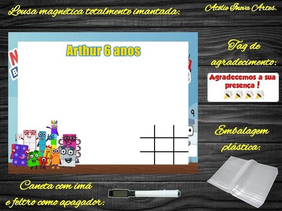Lousa Magnética + Jogo da Velha Number Blocks com Embalagem