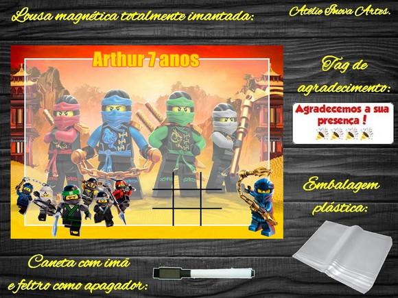 Lousa Magnética + Jogo da Velha Ninjago com Embalagem