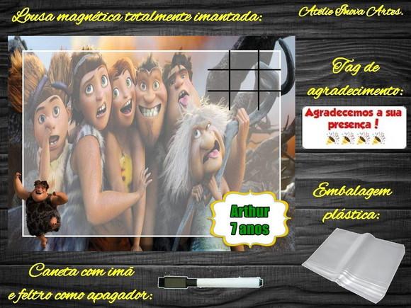 Lousa Magnética + Jogo da Velha os Croods com Embalagem