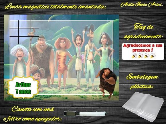 Lousa Magnética + Jogo da Velha os Croods com Embalagem