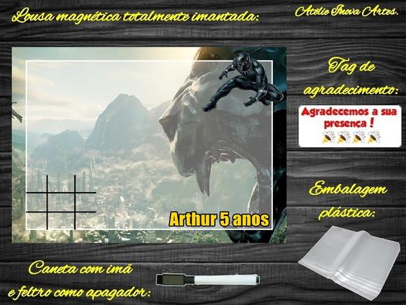 Lousa Magnética + Jogo da Velha Pantera Negra com Embalagem
