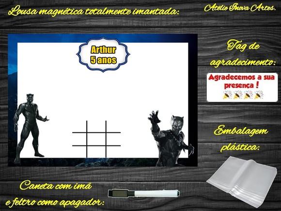 Lousa Magnética + Jogo da Velha Pantera Negra com Embalagem