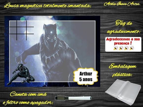 Lousa Magnética + Jogo da Velha Pantera Negra com Embalagem