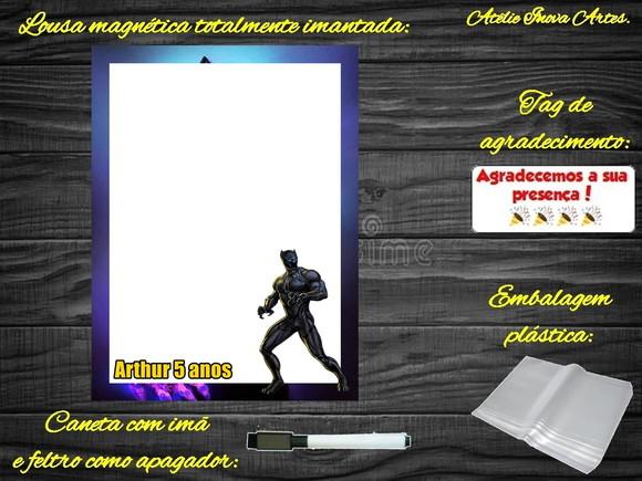 Lousa Magnética + Jogo da Velha Pantera Negra com Embalagem