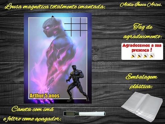 Lousa Magnética + Jogo da Velha Pantera Negra com Embalagem