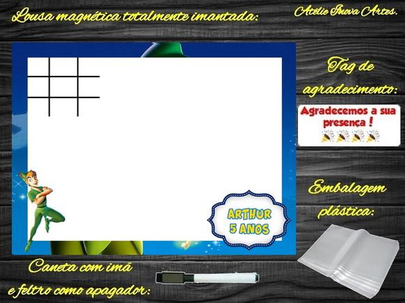 Lousa Magnética + Jogo da Velha Peter Pan com Embalagem