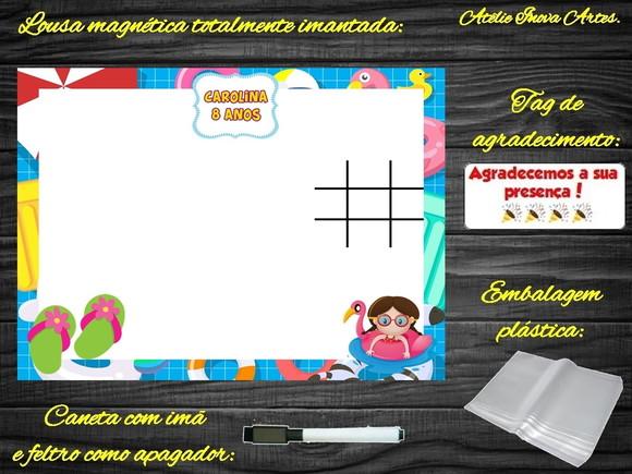 Lousa Magnética + Jogo da Velha Pool Party com Embalagem