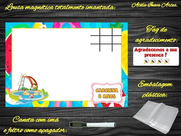 Lousa Magnética + Jogo da Velha Pool Party com Embalagem