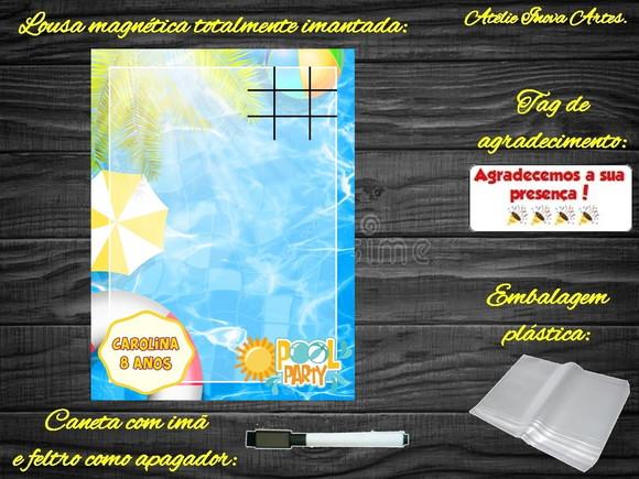 Lousa Magnética + Jogo da Velha Pool Party com Embalagem
