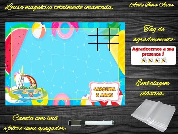 Lousa Magnética + Jogo da Velha Pool Party com Embalagem