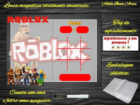 Lousa Magnética + Jogo da Velha Roblox com Embalagem