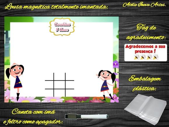 Lousa Magnética + Jogo da Velha Show da Luna com Embalagem