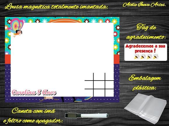 Lousa Magnética + Jogo da Velha Show da Luna com Embalagem