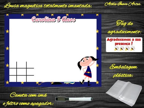 Lousa Magnética + Jogo da Velha Show da Luna com Embalagem
