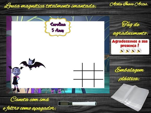 Lousa Magnética + Jogo da Velha Vampirina com Embalagem