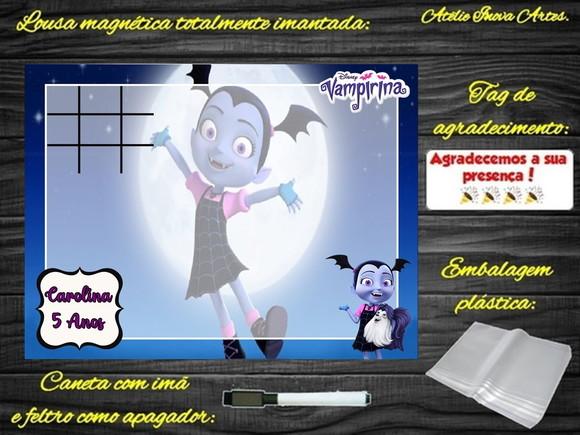 Lousa Magnética + Jogo da Velha Vampirina com Embalagem