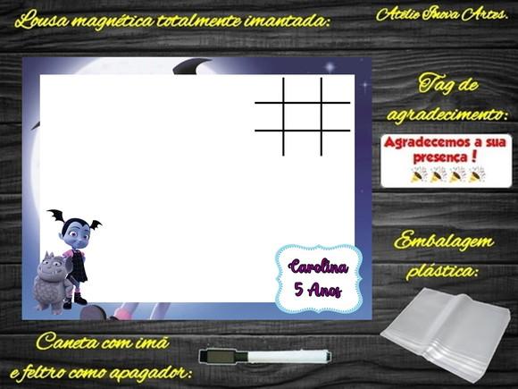 Lousa Magnética + Jogo da Velha Vampirina com Embalagem